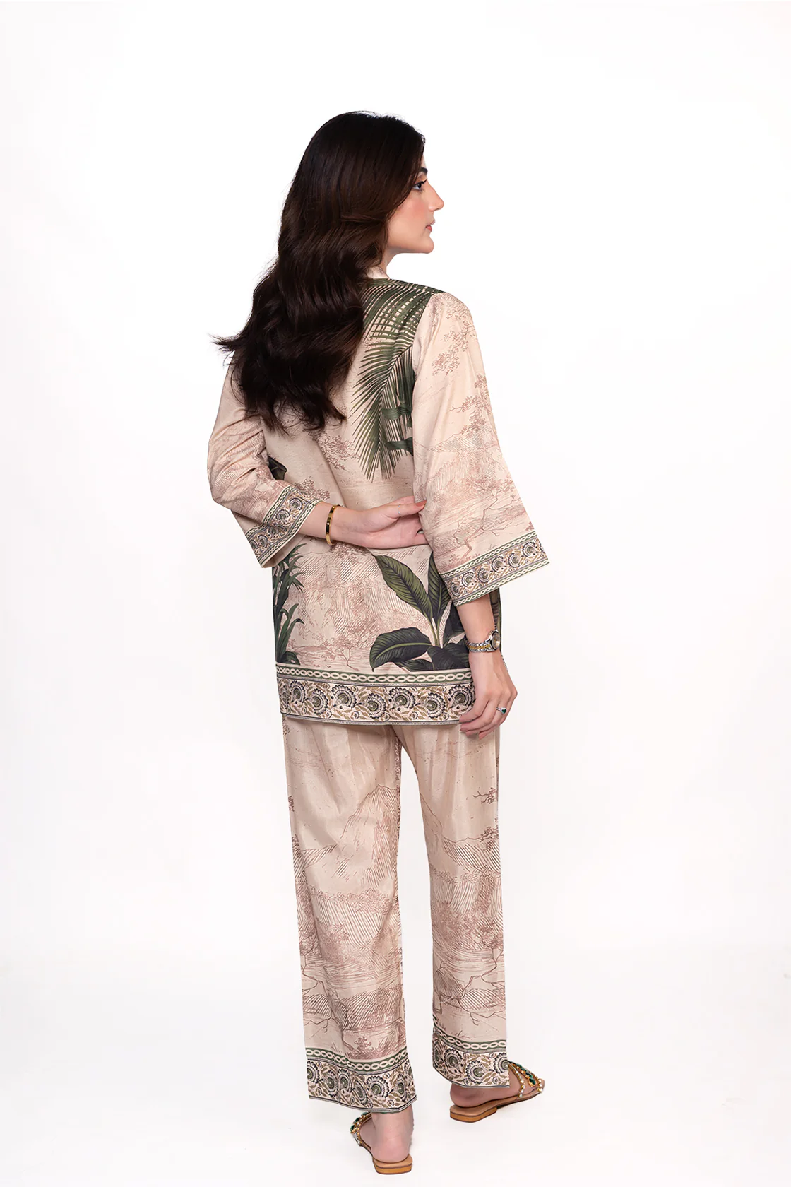 ARICA PALM PRINTED CREPE LAWN CO-ORD SET - Image 3