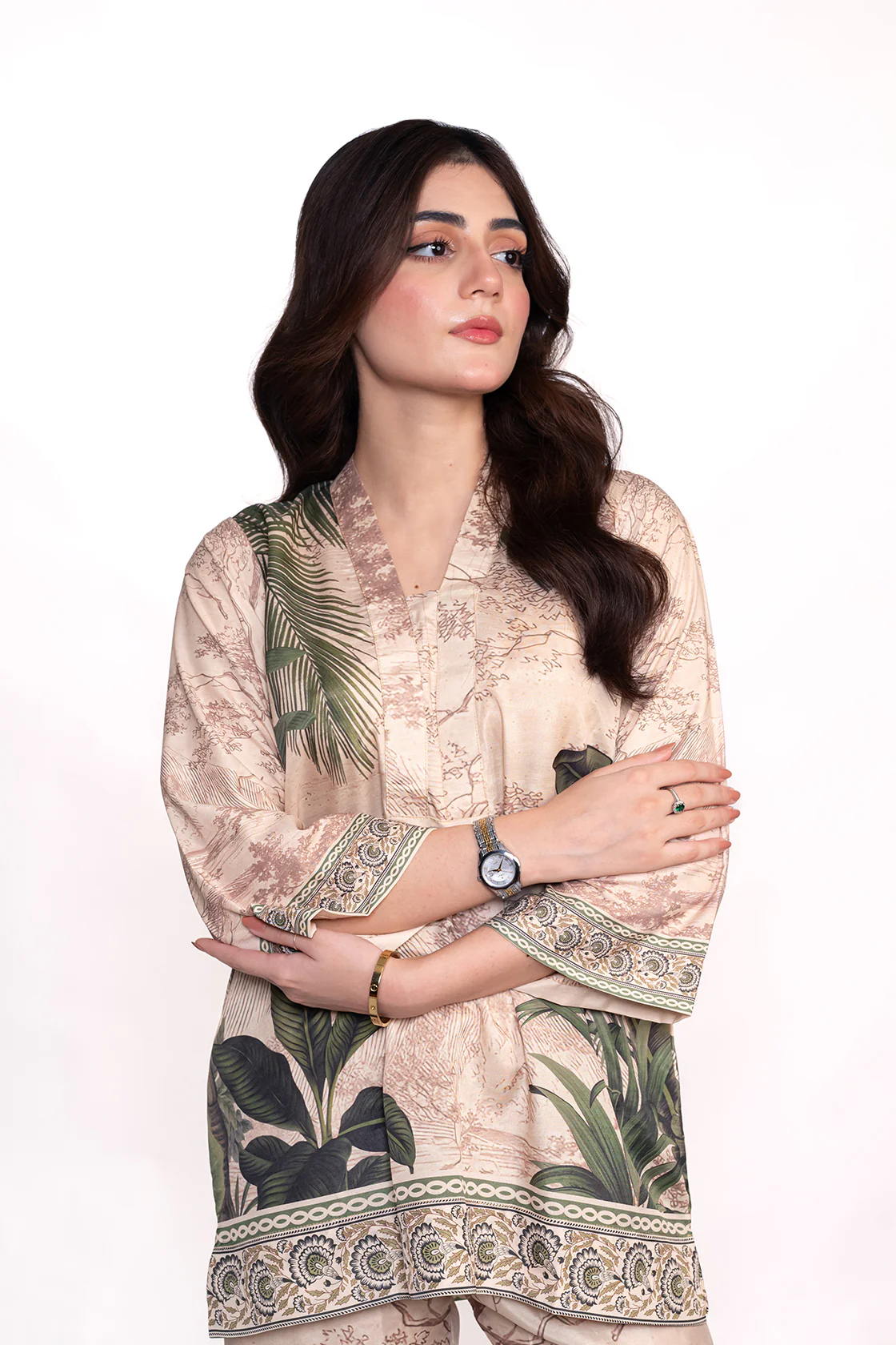 ARICA PALM PRINTED CREPE LAWN CO-ORD SET - Image 4