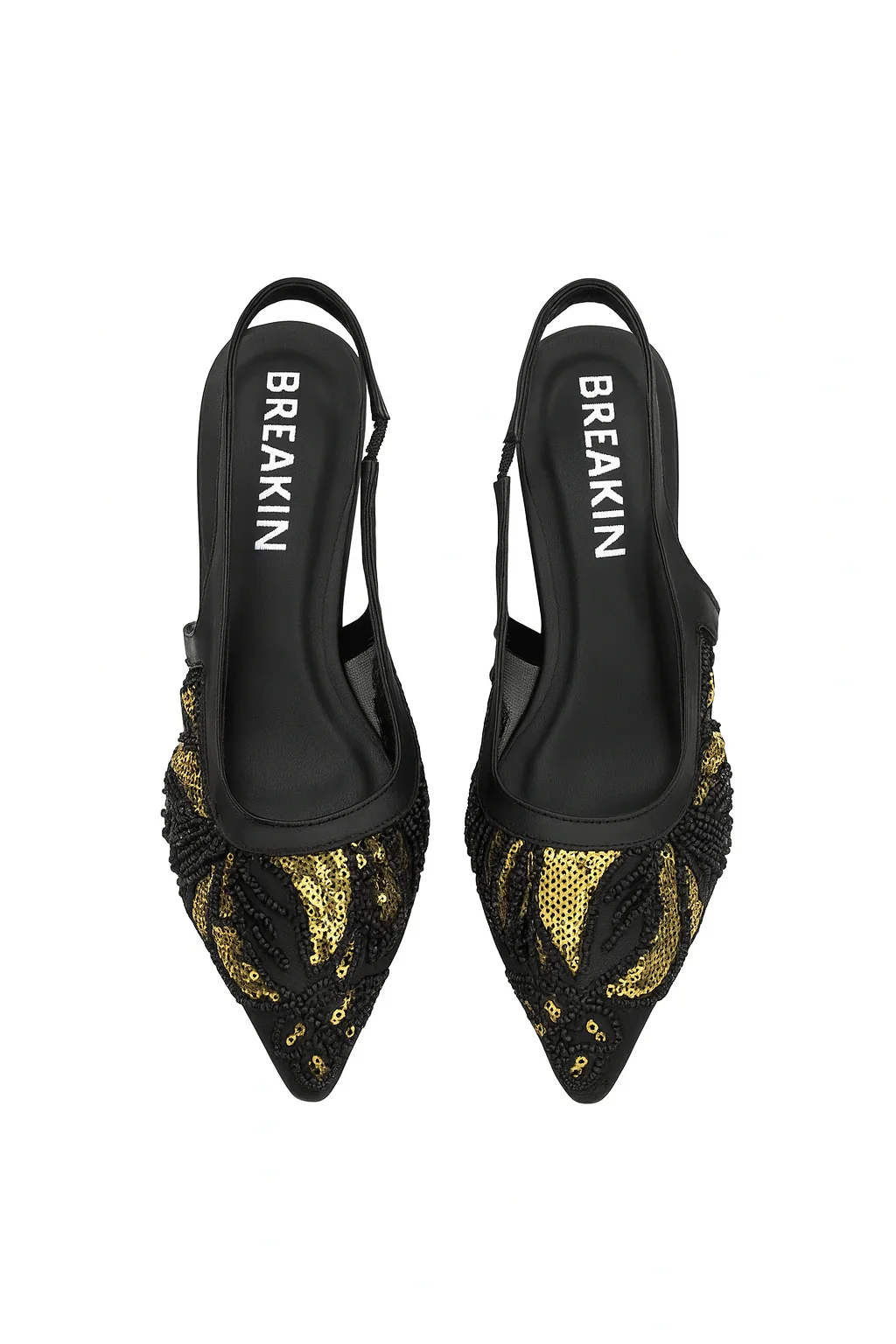 Beaded Mesh Slingback Heels - Image 6
