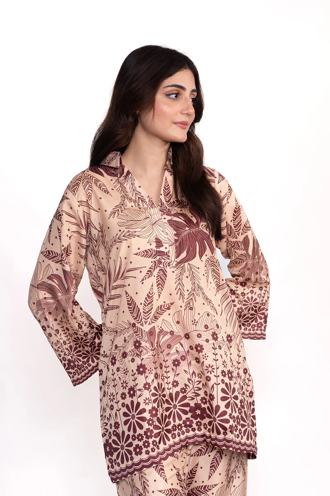 BEGONIA FLORAL PRINTED CREPE LAWN CO-ORD SET - Image 4