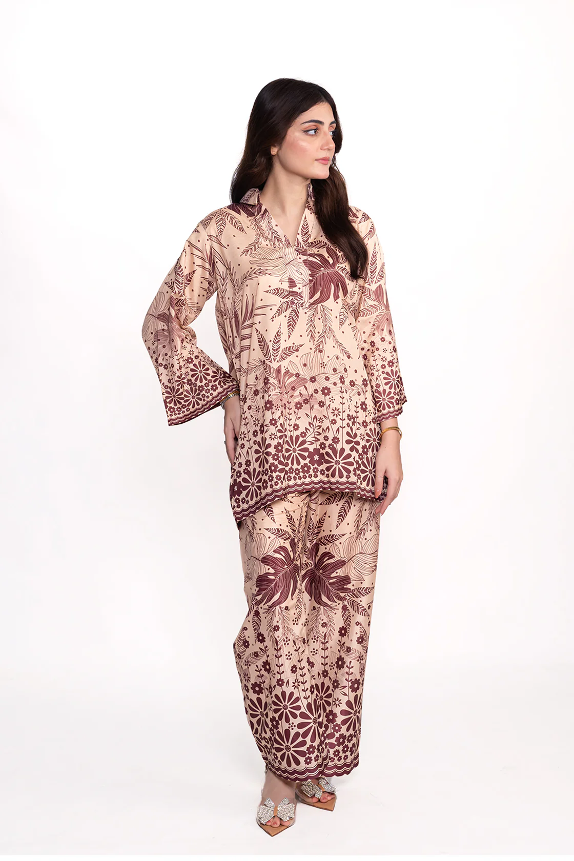 BEGONIA FLORAL PRINTED CREPE LAWN CO-ORD SET - Image 5