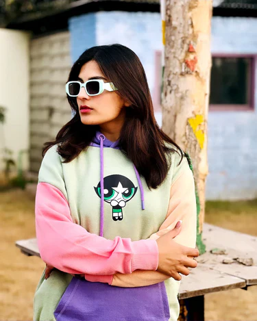 Buttercup Colour Block Drop Shoulder Hoodie - Image 2