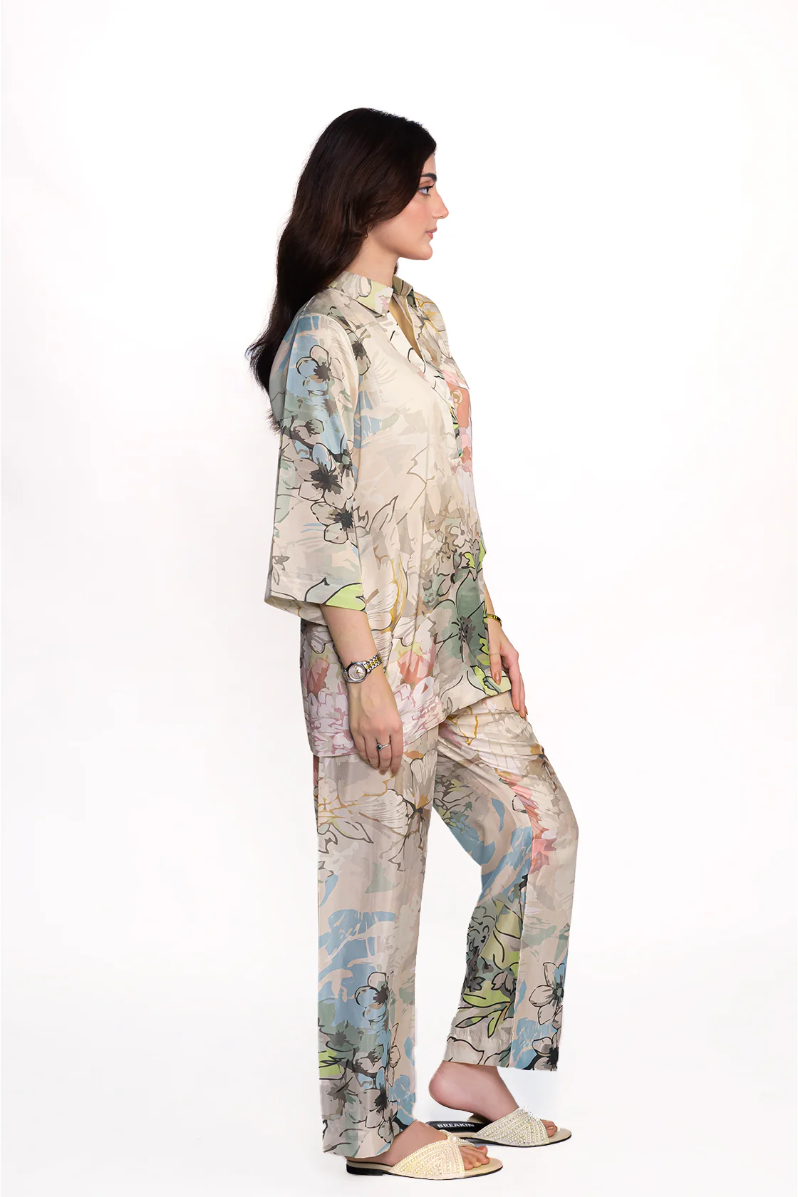 CASSIA FLORAL PRINTED CREPE LAWN CO-ORD SET - Image 2