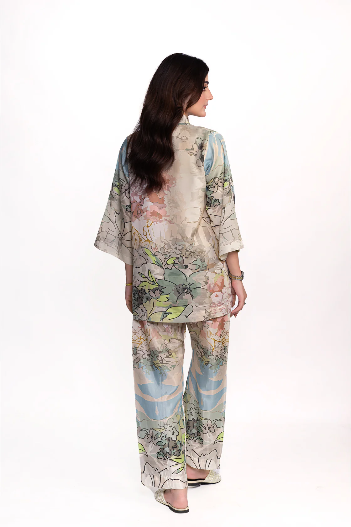CASSIA FLORAL PRINTED CREPE LAWN CO-ORD SET - Image 3