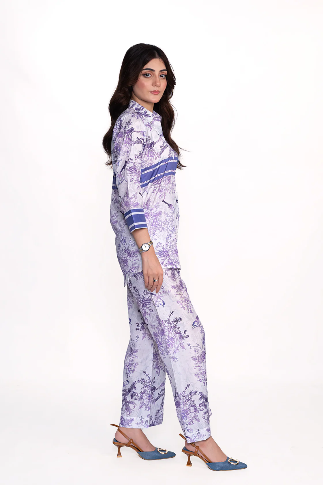 D-I-O-R IRIS FLORAL PRINTED CREPE LAWN CO-ORD SET - Image 4