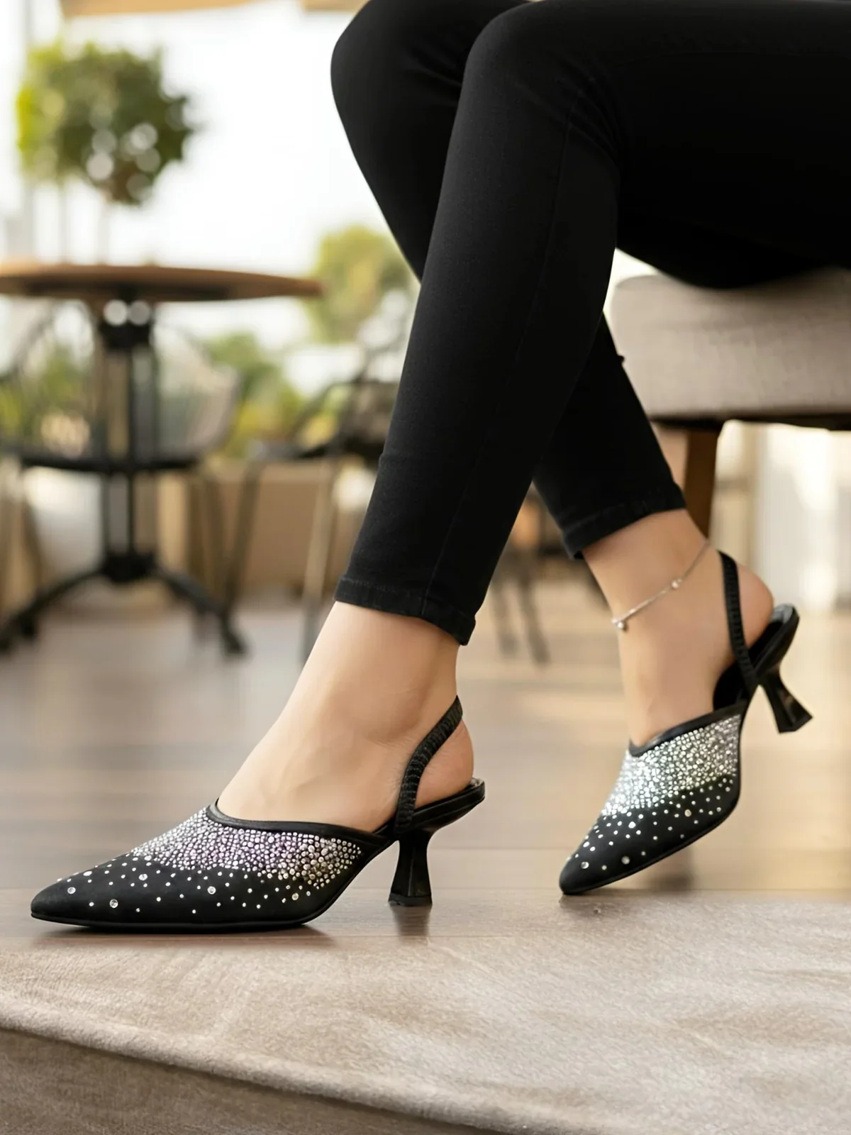 Diamante Embellished Slingback Pumps - Image 2
