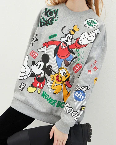 Disney Mickey Graphic Sweatshirt Grey - Image 2