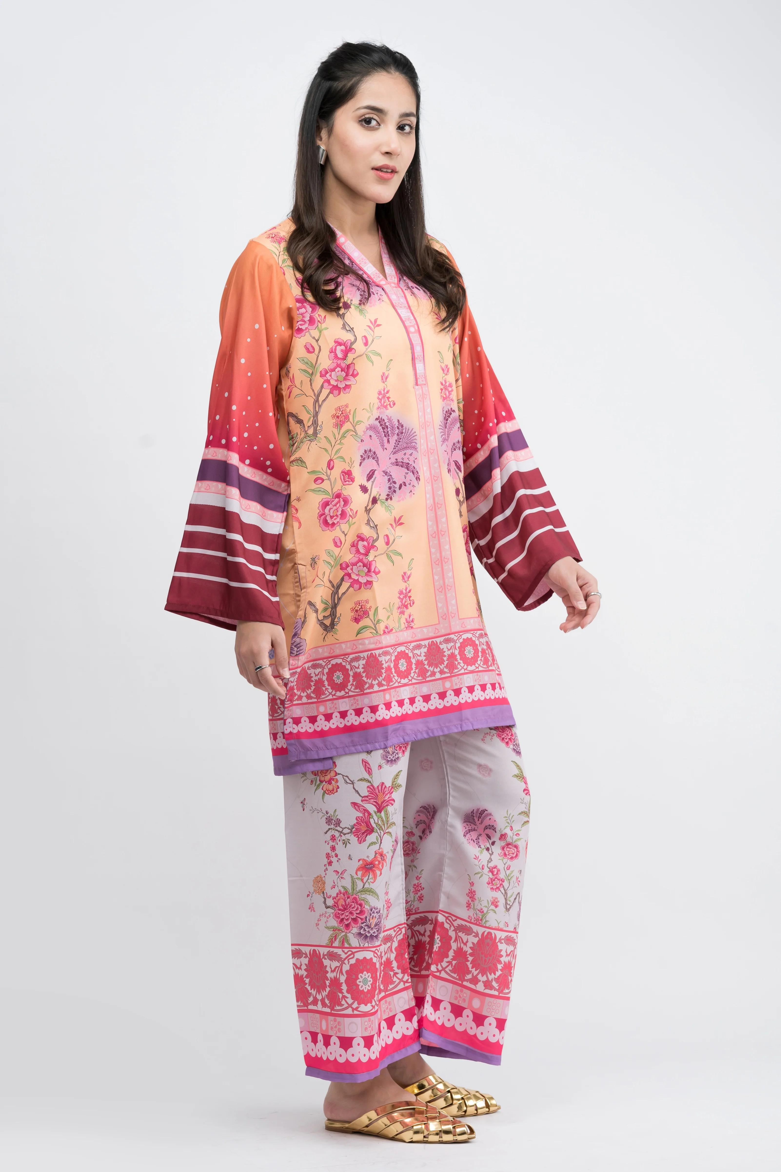 FUSION PRINTED CREPE LAWN CO-ORD SET - Image 2