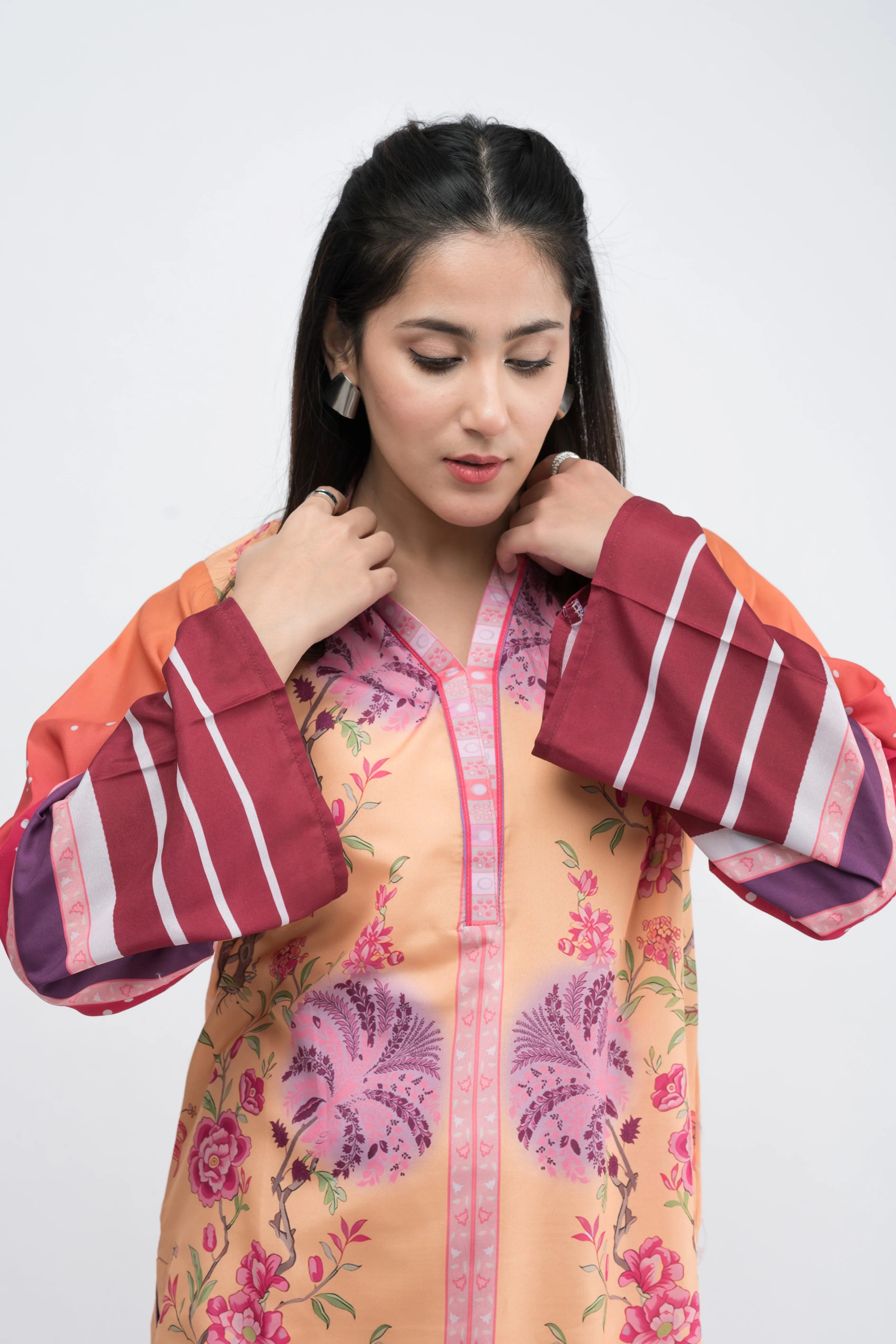 FUSION PRINTED CREPE LAWN CO-ORD SET - Image 4