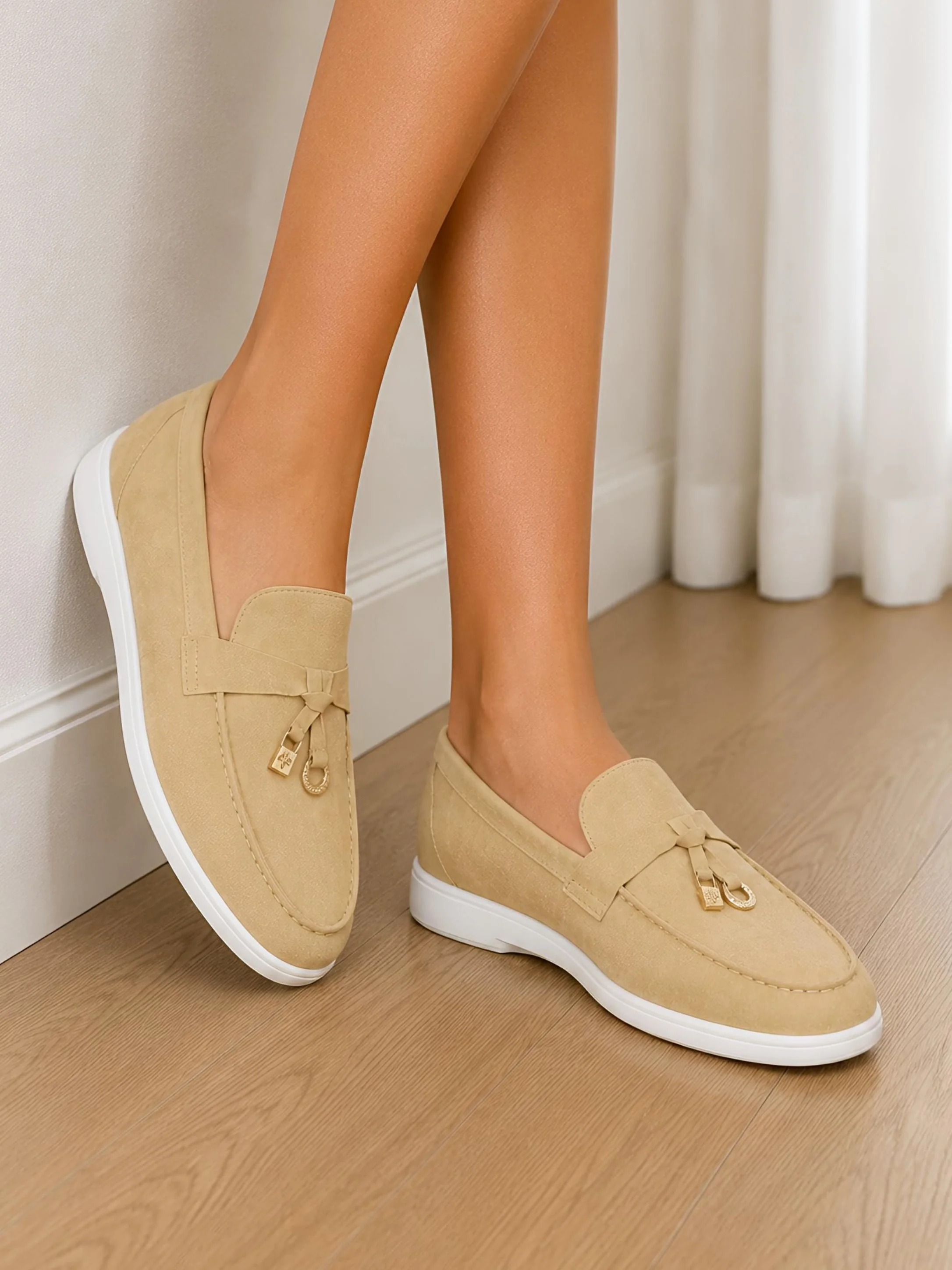 Liora Brown Leather Women Loafers - Image 4