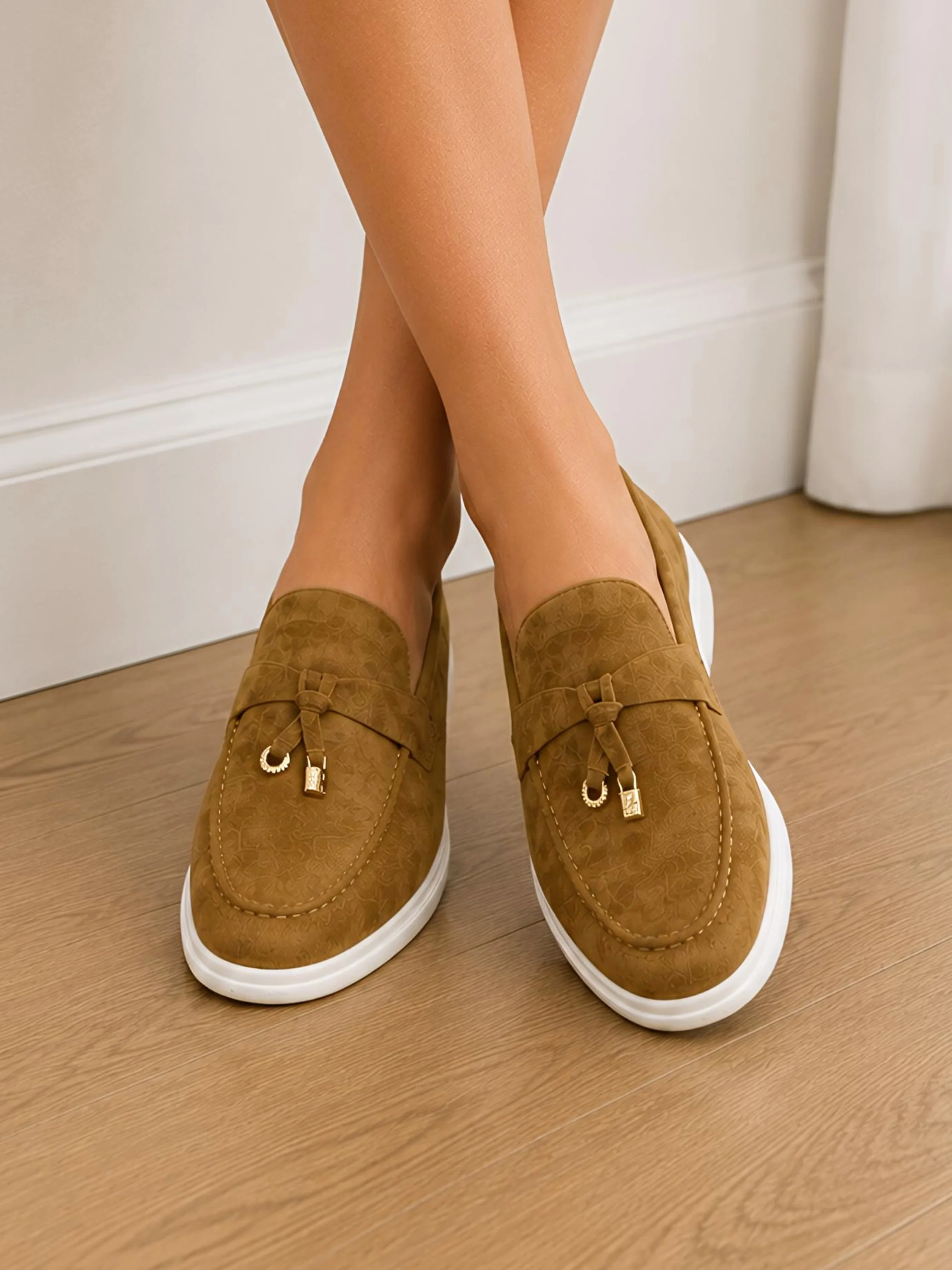Liora Brown Leather Women Loafers - Image 5
