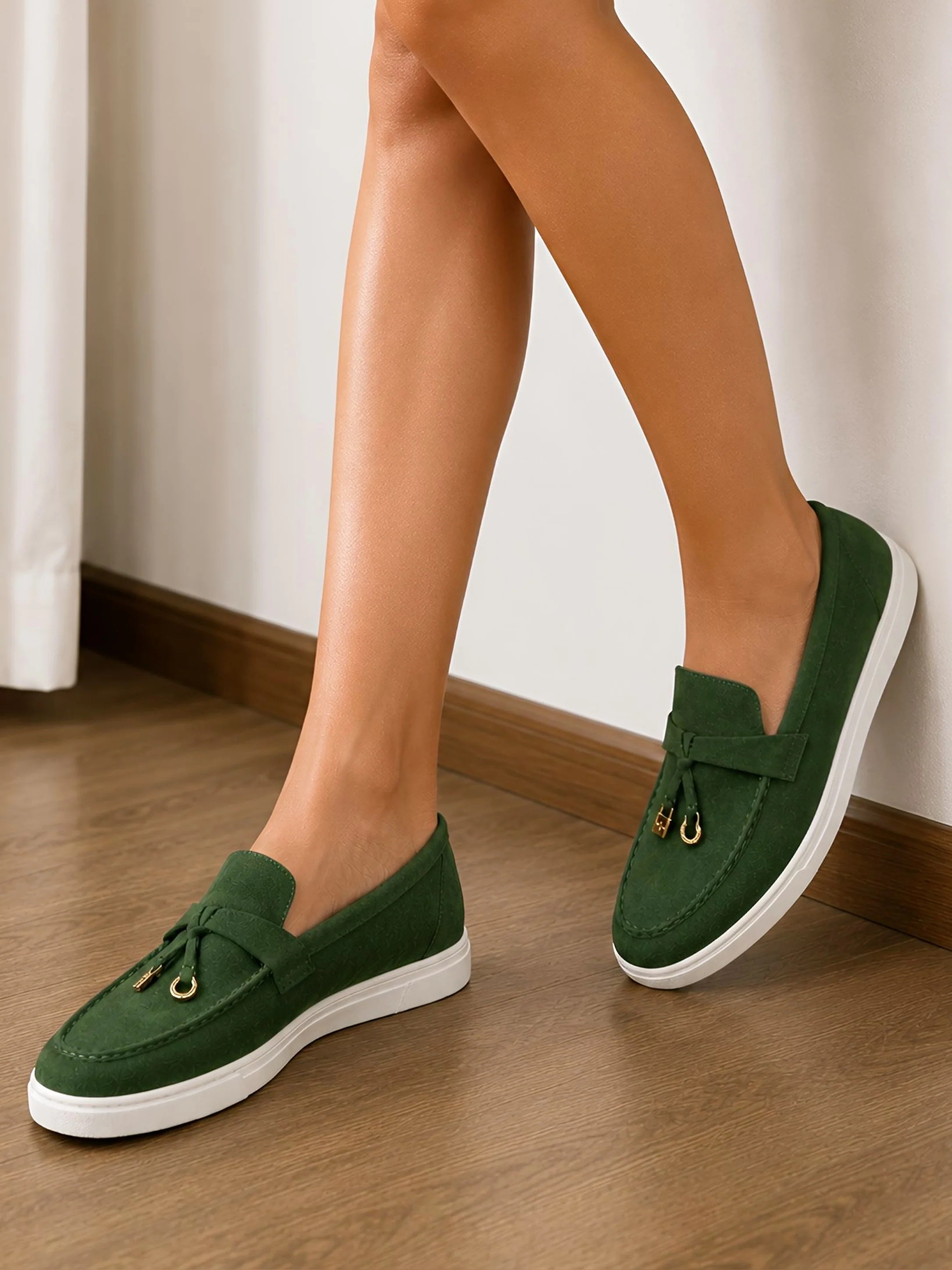Liora Brown Leather Women Loafers - Image 8