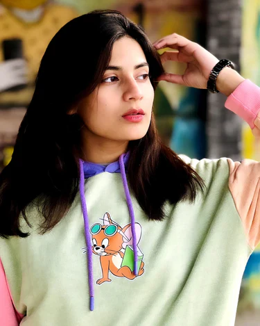 Jerry Vaccy Mode Colour Block Drop Shoulder Hoodie - Image 2