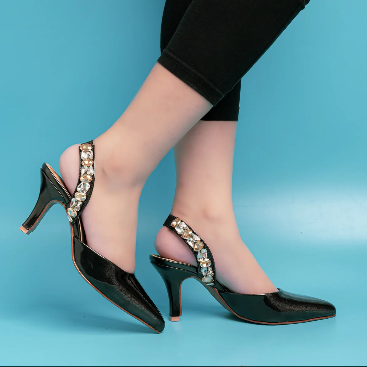 Parker Stone Slingback Heels Black - Image 4