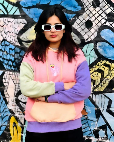 Pink Panther Colour Block Drop Shoulder Hoodie - Image 2
