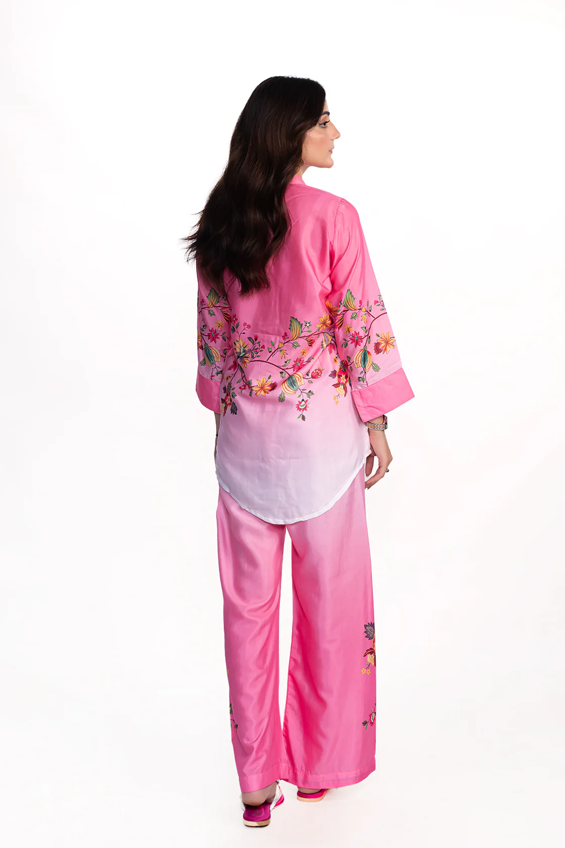PRIMROSE PINK FLORAL PRINTED CREPE LAWN CO-ORD SET - Image 4