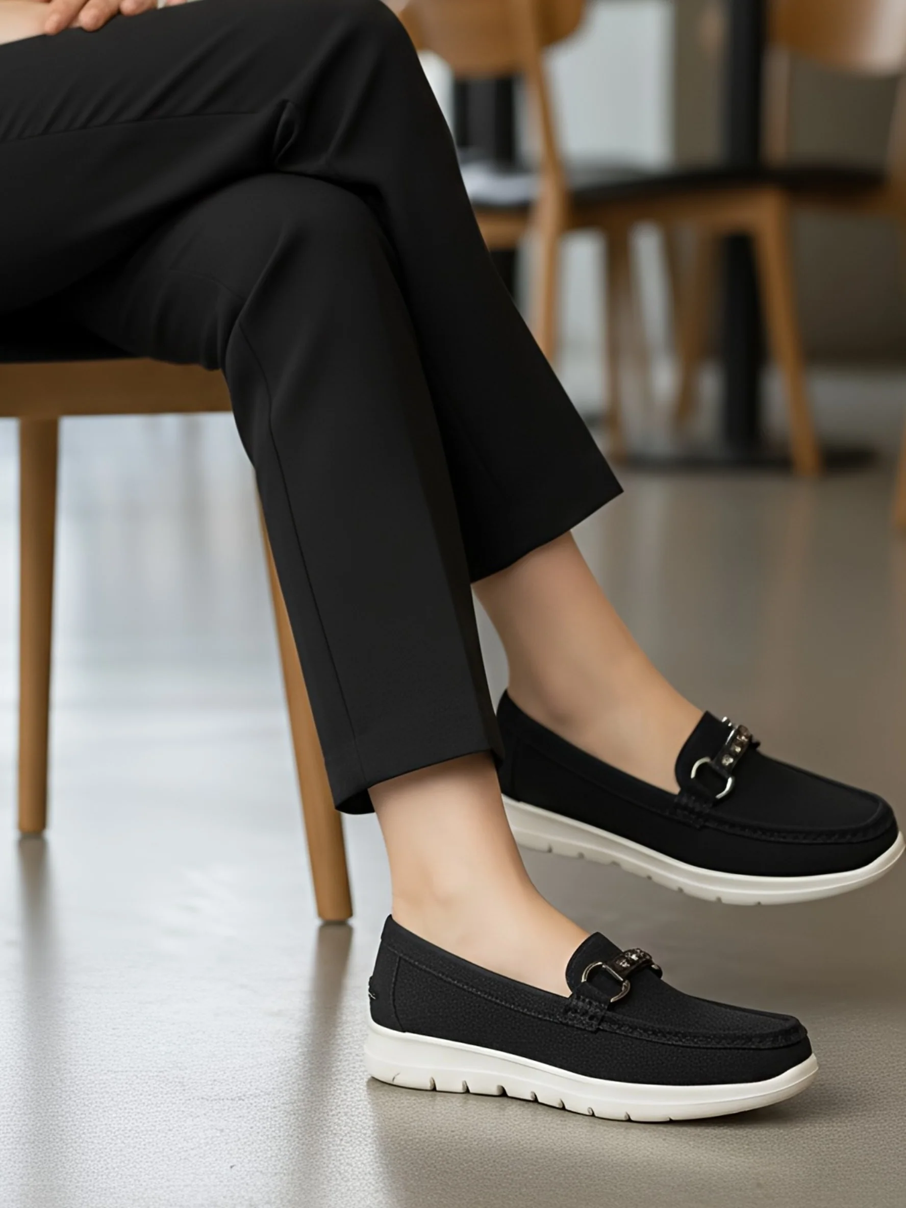 Tabby Moccasins - Black - Image 3
