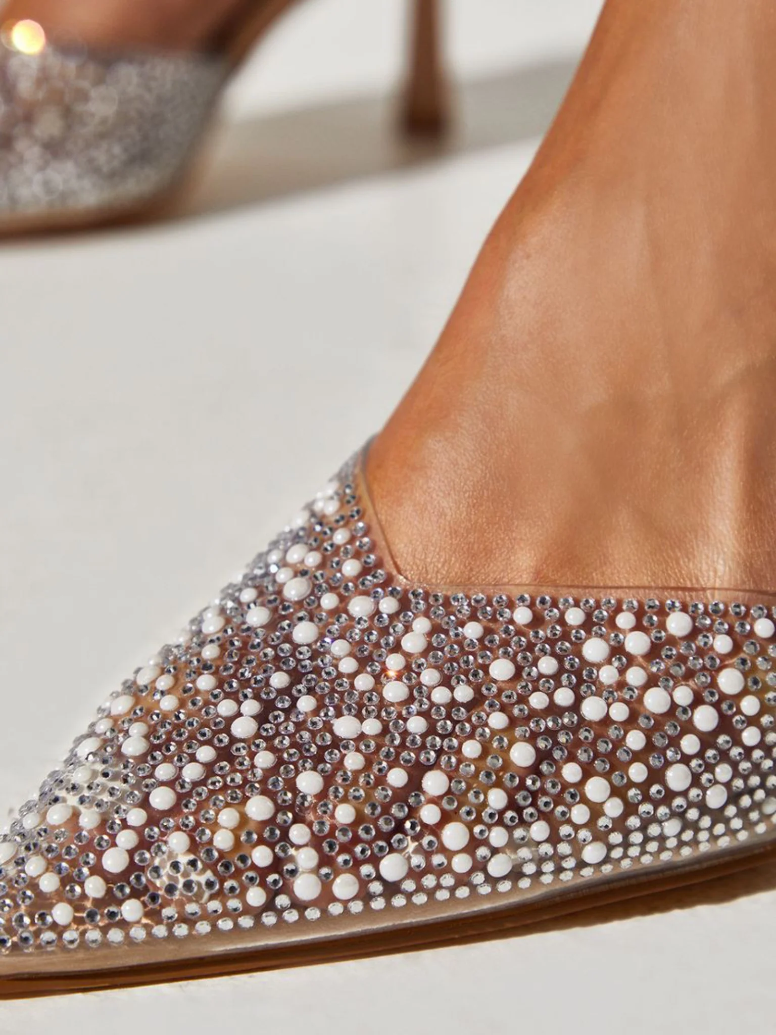 Tilly Diamante And Pearl Sling Back - Image 4