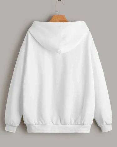 White Pull Over Zipper Hood - Image 2