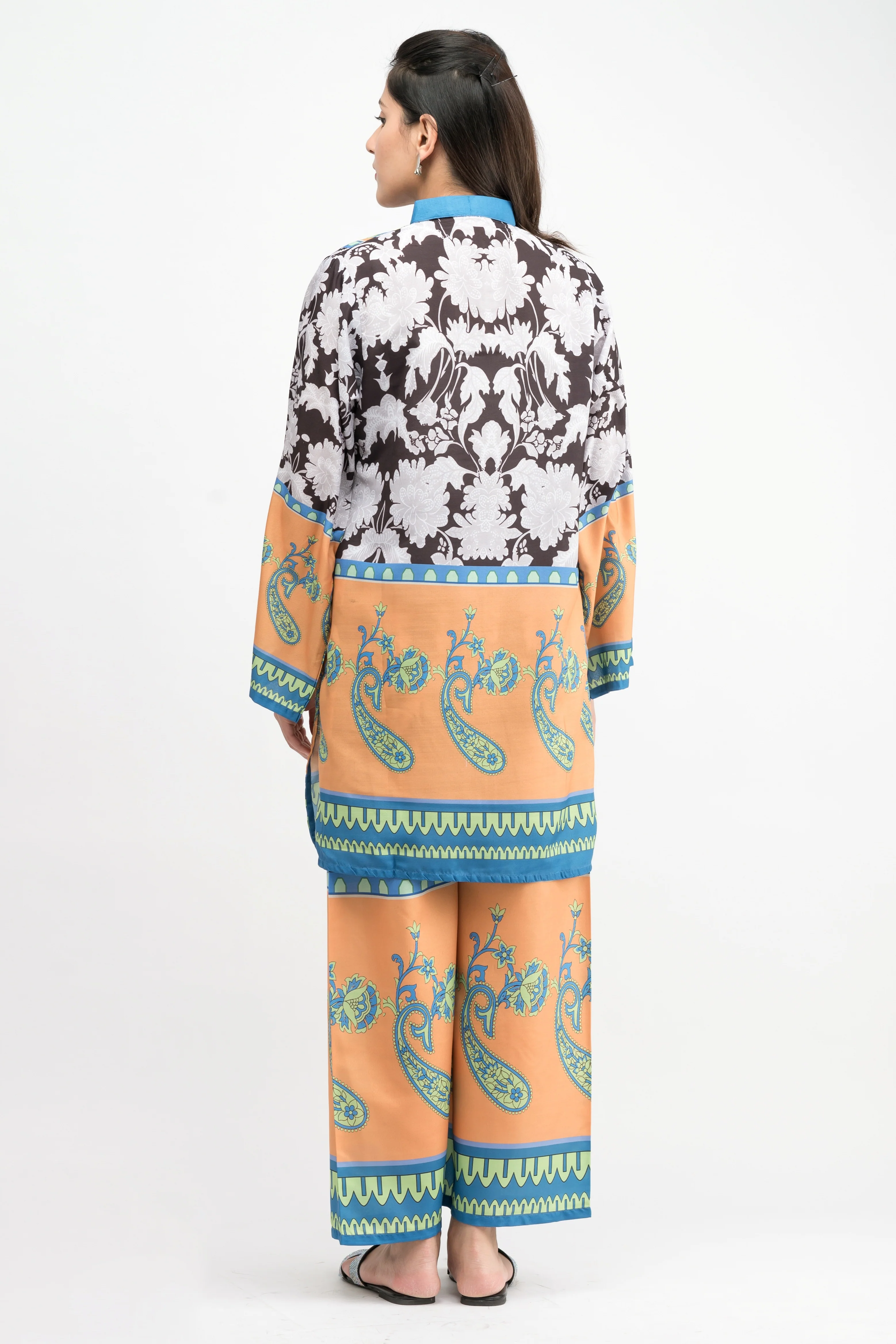 WILLOW PRINTED CREPE LAWN CO-ORD SET - Image 3