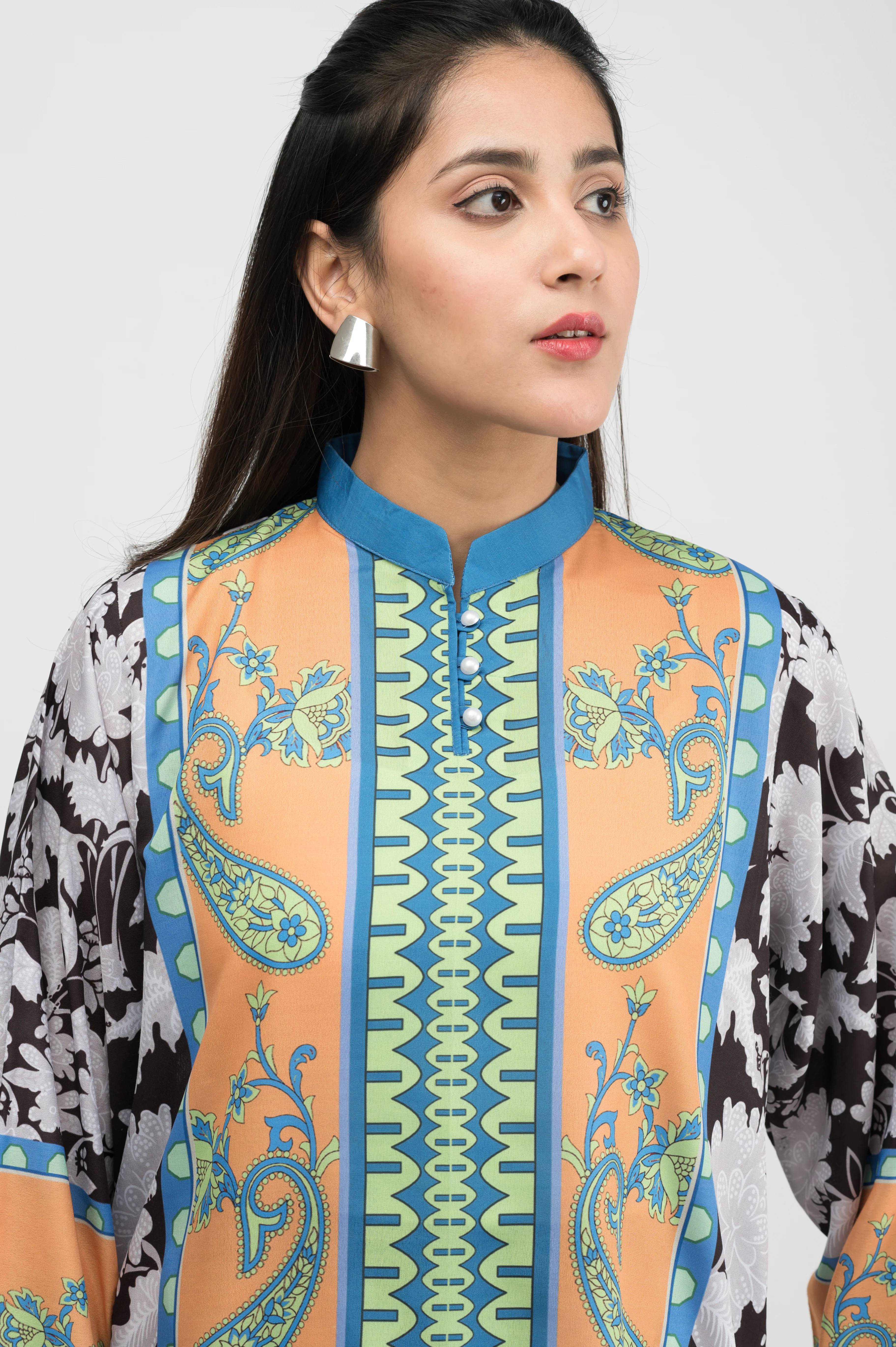 WILLOW PRINTED CREPE LAWN CO-ORD SET - Image 4